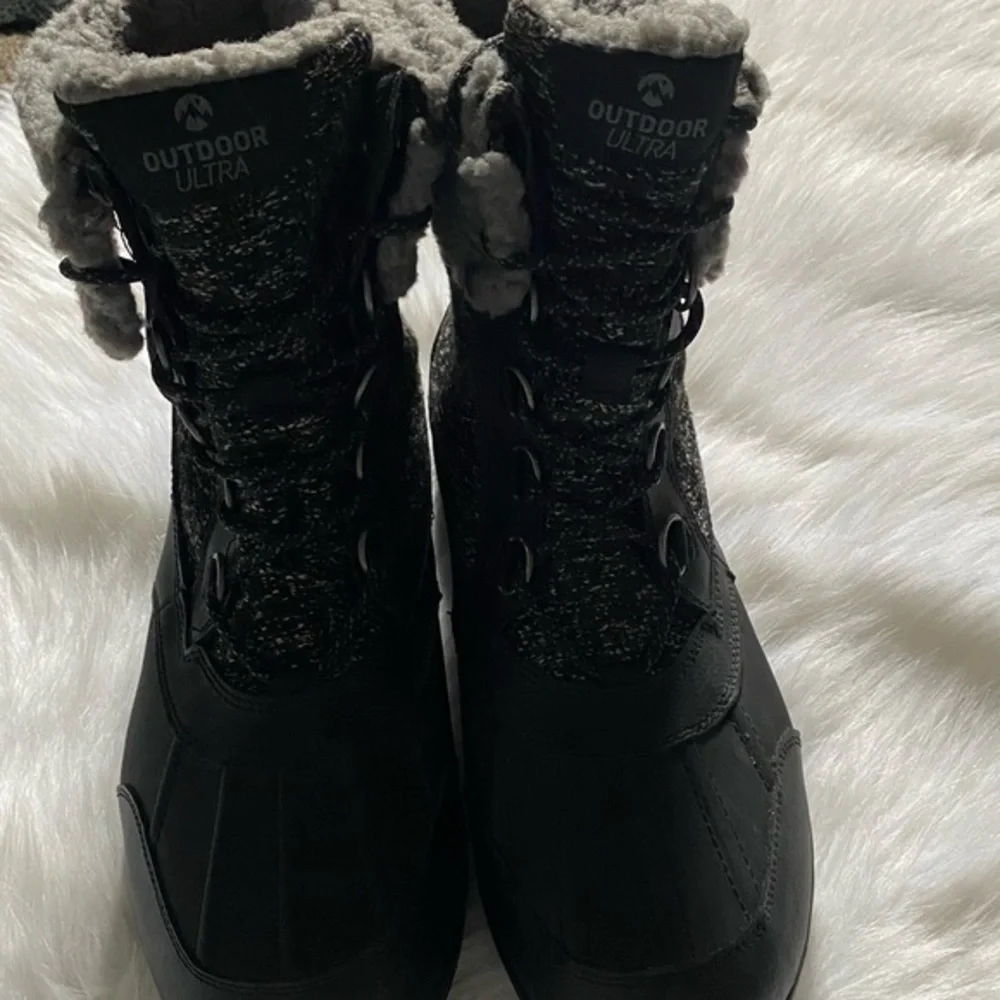 Skechers‎ Waterproof Boots Mens Size 13 (UK 12) Outdoor Ultra Leather Faux Fur
